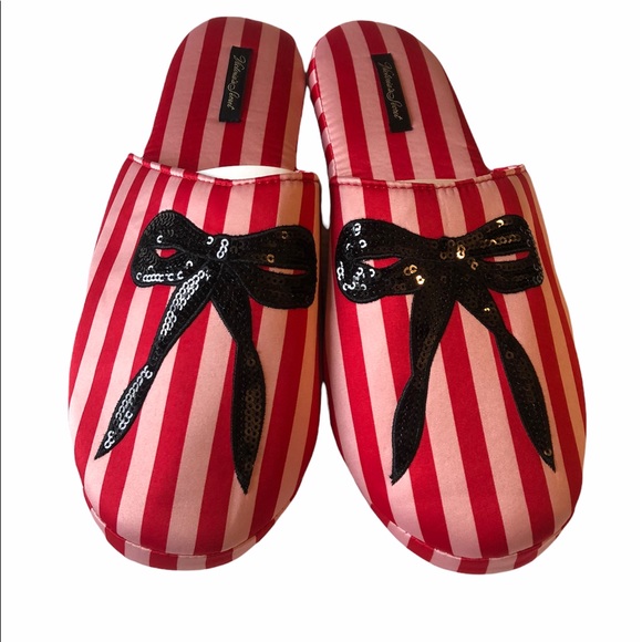 NWT Victoria’s Secret Pink & Red Striped Slippers | Size 7/8 - Picture 2 of 11